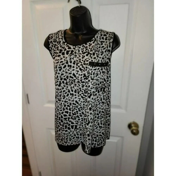 Calvin Klein Animal Print Sleeveless Plus Size Blouse 24w - Picture 1 of 8